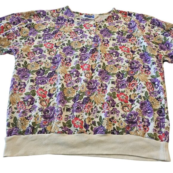 Cape Cod Sportswear Vintage 1980s Floral Print Womens Short Sleeves Top … - Picture 9 of 12